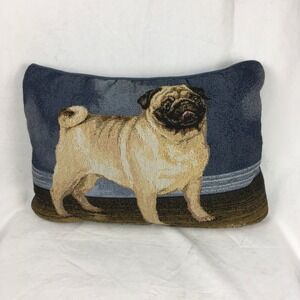 Linda‎ Picken Pug Dog Tapestry Pillow Decor Accent Rectangle